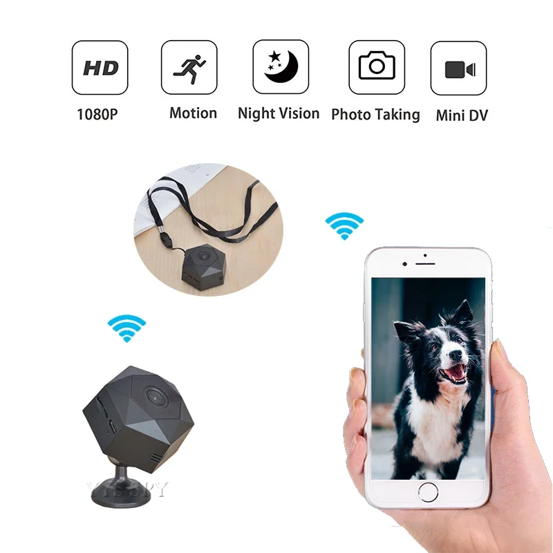 Smart Home Kamera - HD 1080P pequeña cámara inalámbrica Mini
