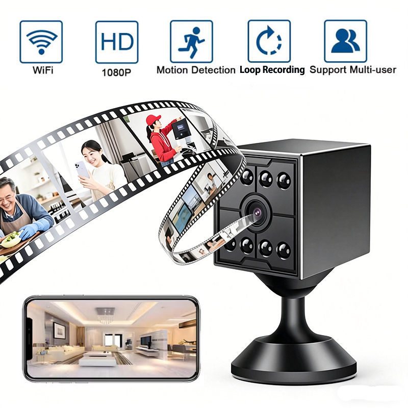 Smart Home Kamera - Mini Cámara Wifi de Seguridad, Cámara