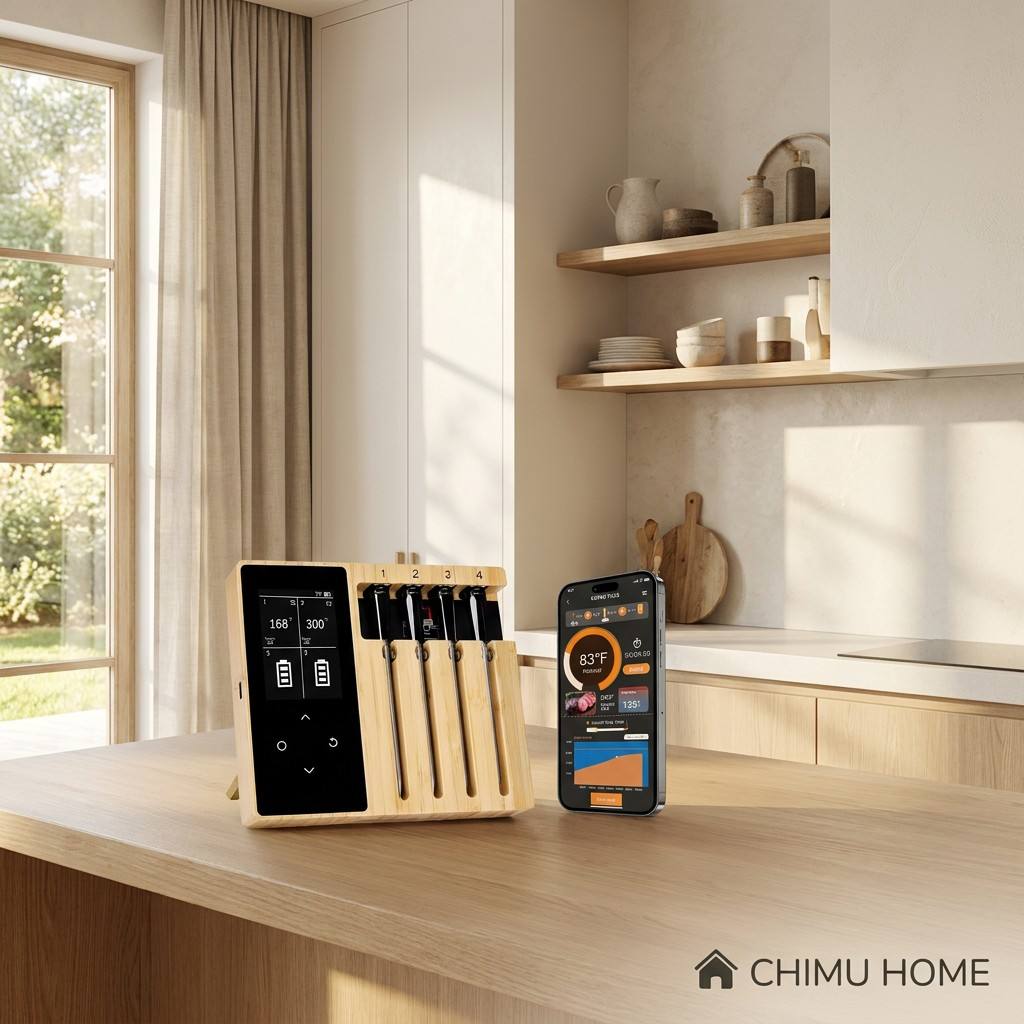 Smart Home Oven - 【CHIMU HOME】Termómetro inteligente inalámbrico para carne,