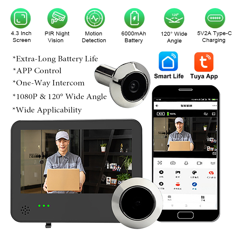 Wifi Doorbell Camera - Videoportero Inteligente Tuya con WIFI, Pantalla